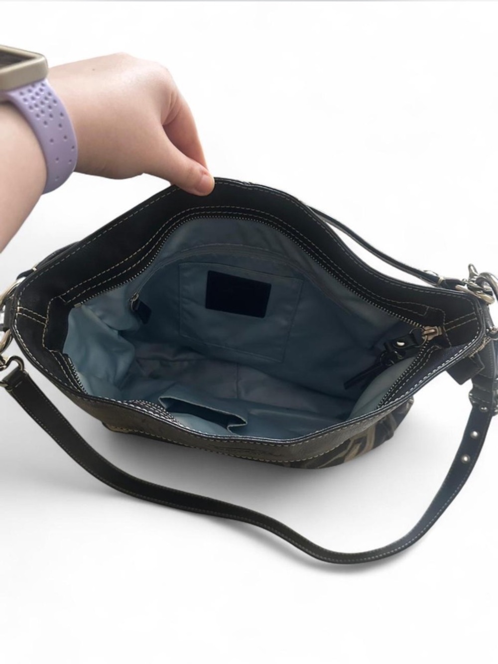 Vintage Coach Signature Zoe Hobo Bag D1082-F14710 - Picture 4 of 5